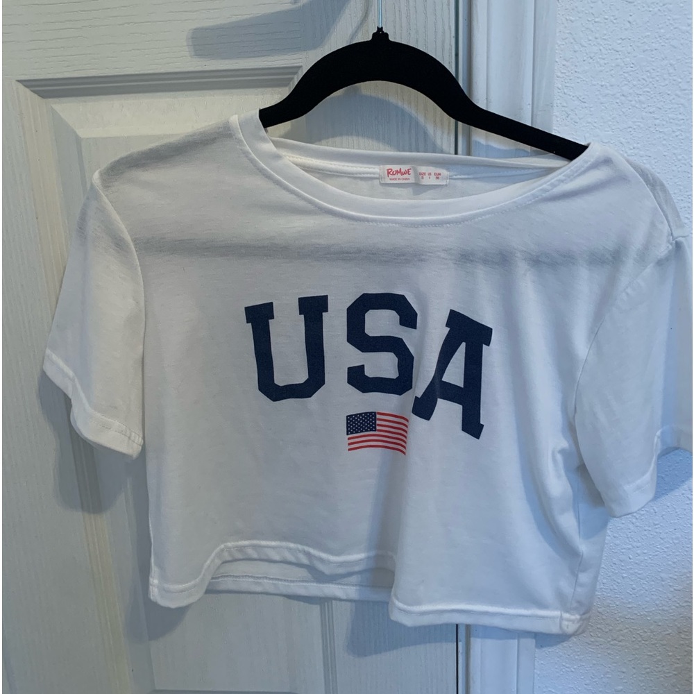 Cropped USA t shirt